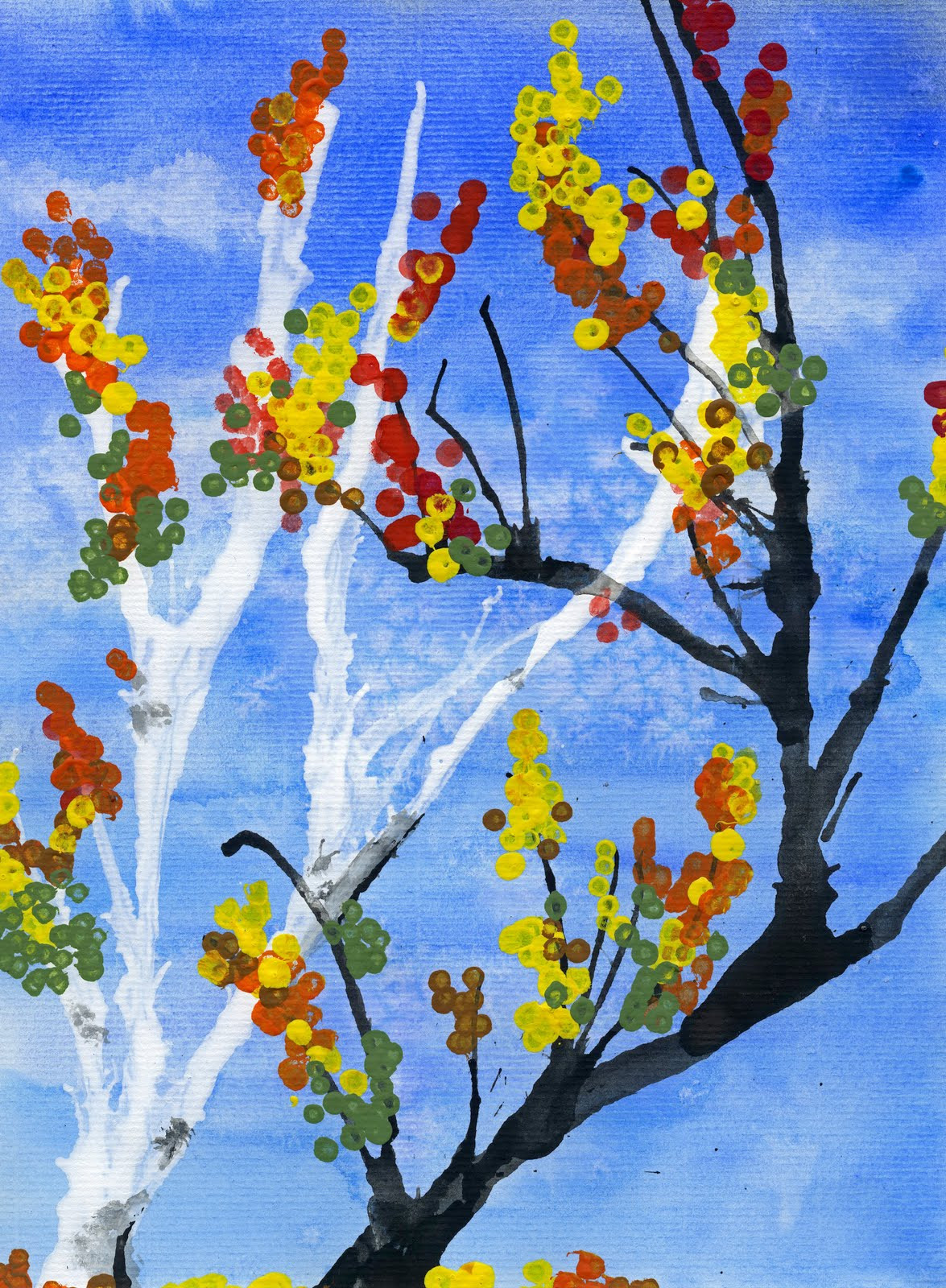 Fall Artwork Ideas
 that artist woman Fall Trees Version 2