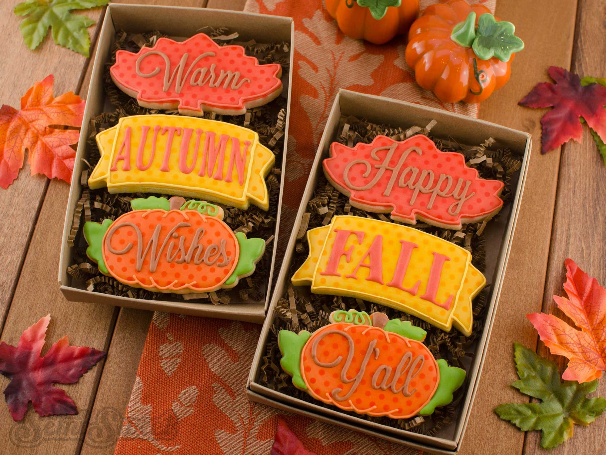 Fall Cut Out Cookies
 Fall Cookie Cutter Set and a Font Tip