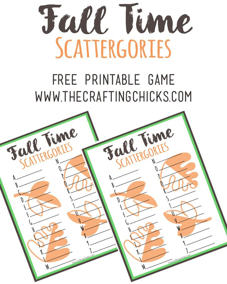 Fall Games For Adults
 Fall Scattergories Game & Free Printable