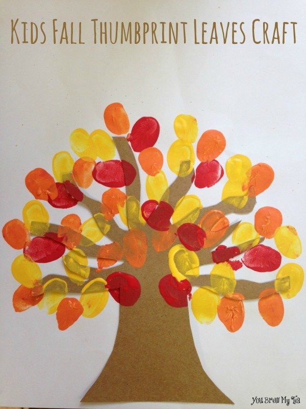 Fall Leaf Crafts For Kids
 Kids Fall Thumbprint Leaves Craft