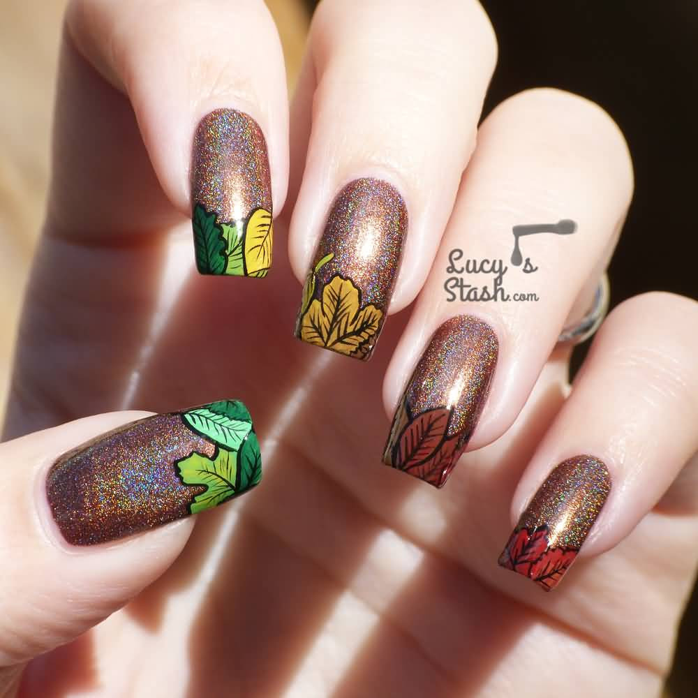 Fall Leaf Nail Designs
 50 Latest Autumn Fall Nail Art Design Ideas