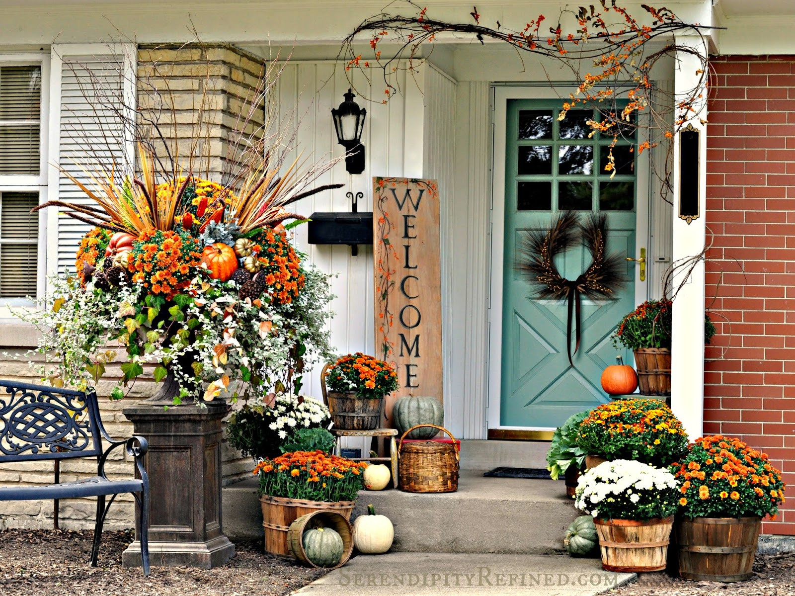 Fall Porch Decor
 Serendipity Refined Blog Fall Harvest Porch Decor with