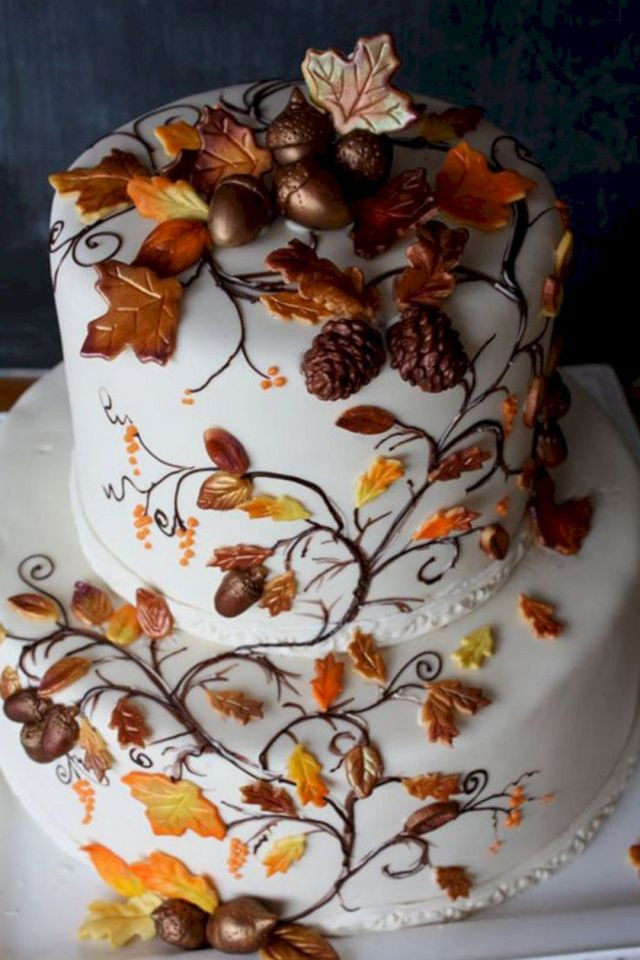 Fall Wedding Cakes Ideas
 35 Beautiful Wedding Fall Cake Decorations For Your