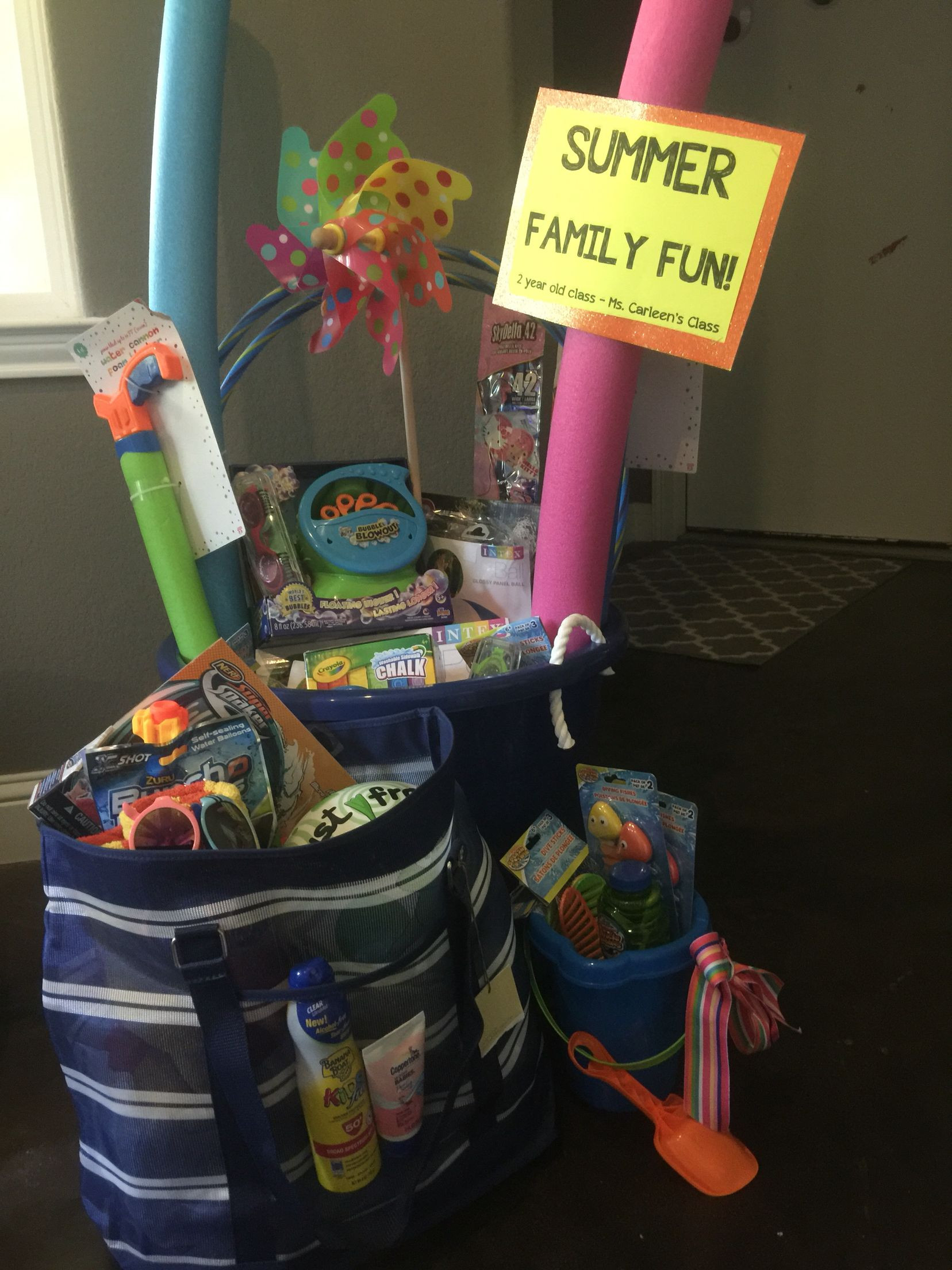 Family Fun Gift Basket Ideas
 Summer family fun silent auction basket