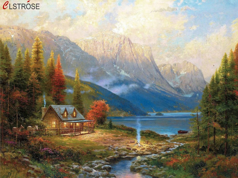 Famous Landscape Painting
 CLSTROSE Famous Van Eyck Artist Pastoral Mountain