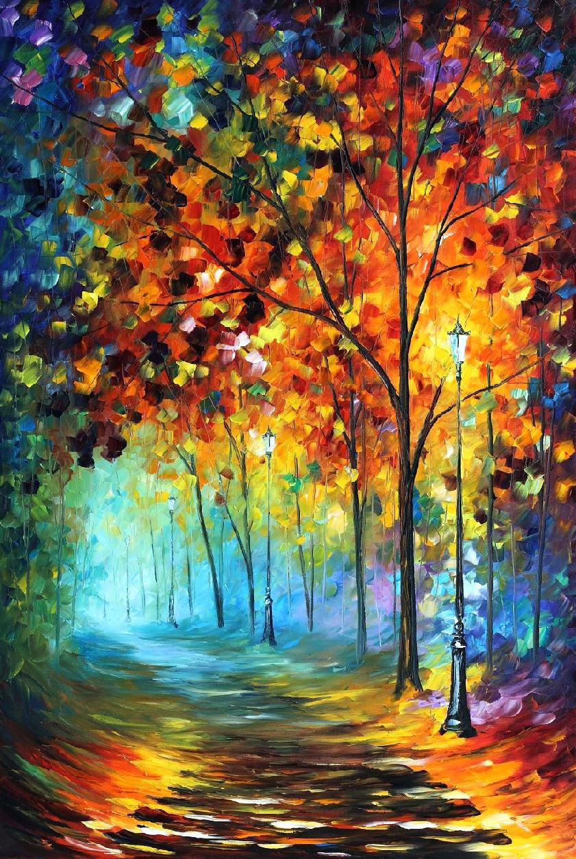 Famous Landscape Painting
 Leonid Afremov oil on canvas palette knife original