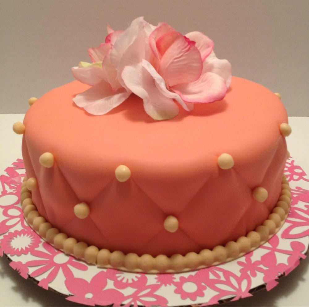 Fancy Birthday Cakes
 Fancy birthday cake Coral and cream colored Moist