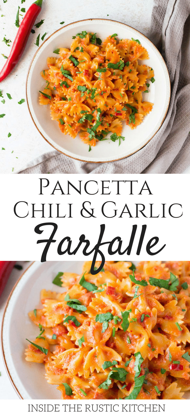 Farfalle Pasta Recipes Vegetarian
 Farfalle Pasta with pancetta Chili and Garlic