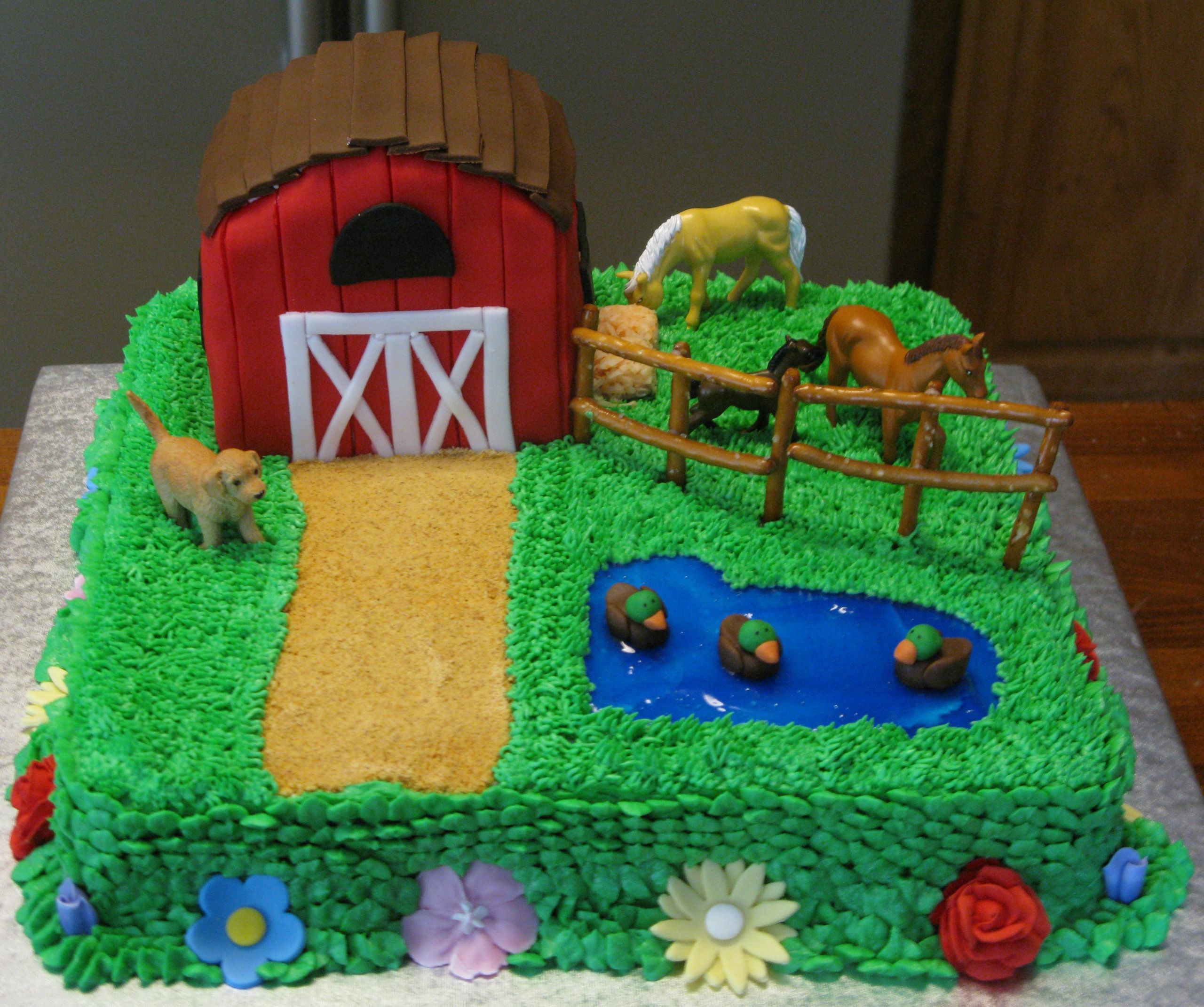 Farm Birthday Cakes
 Horse Farm Cake