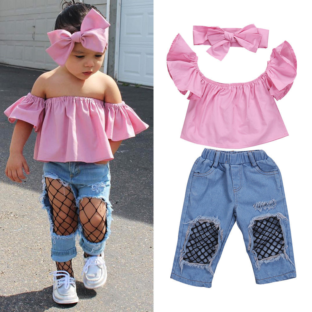 Fashion Clothes For Baby Girls
 2017 Hot Selling 3Pcs Baby Girl Clothing Set Kids Bebes