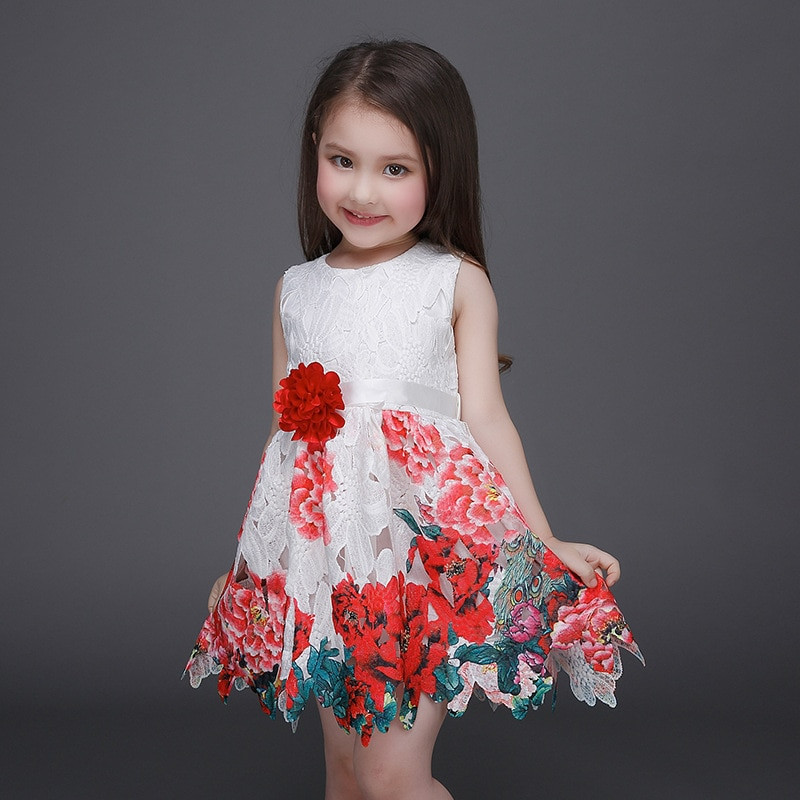 Fashion Clothing For Kids
 Amazing Fashion Kids Dress Hollow Lace Floral Print