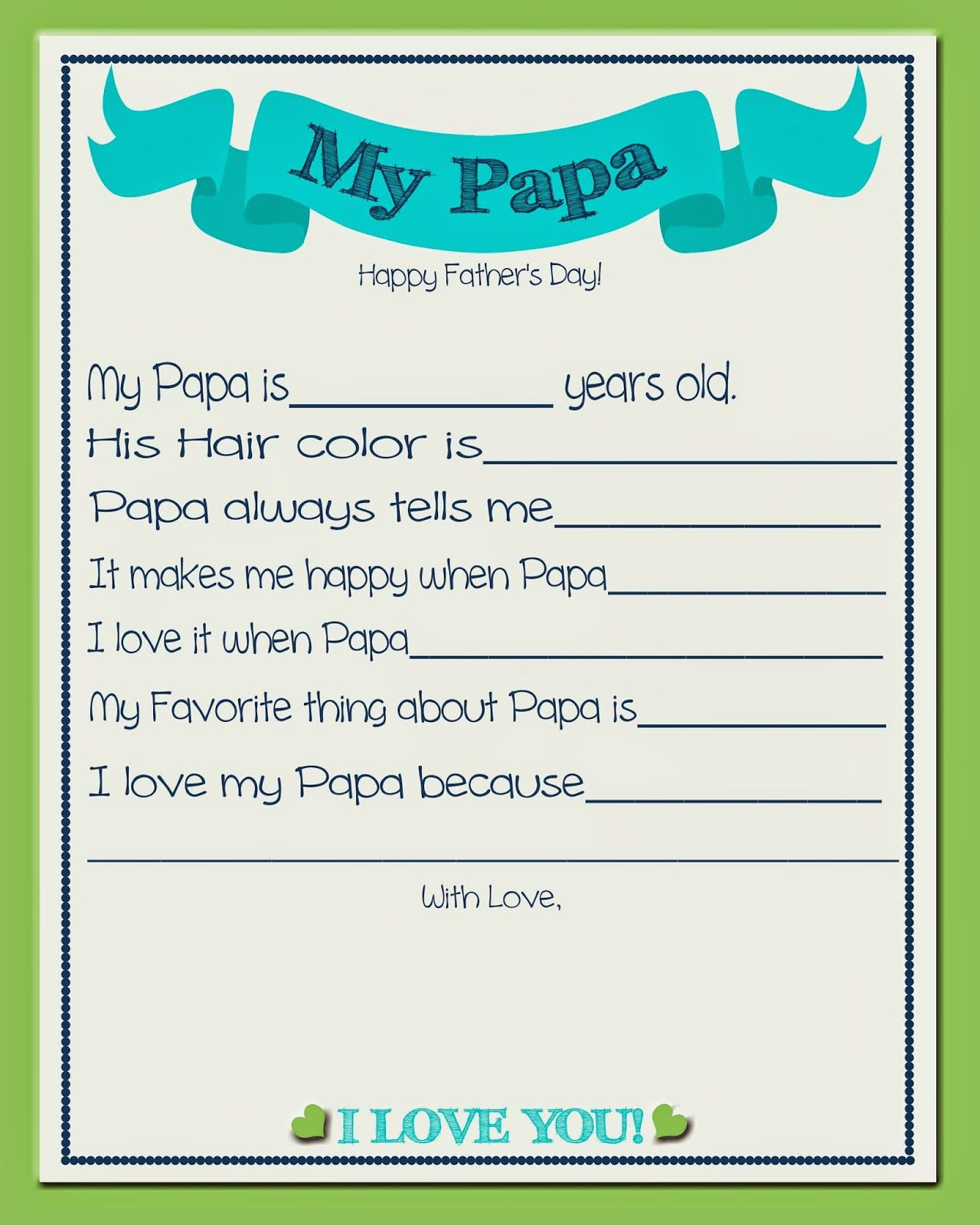 Father'S Day Gift Ideas For Papa
 Papa printable