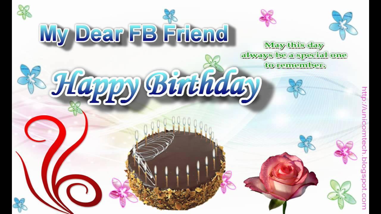 Fb Birthday Cards
 Birthday Greeting e Card to a FB Friend