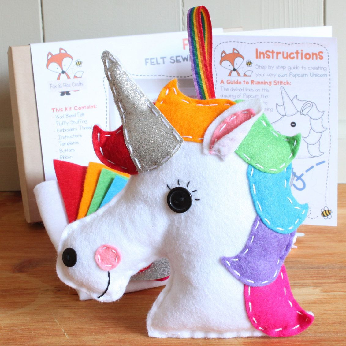 Felt Crafts For Adults
 Popcorn the Unicorn Felt Sewing Kit Perfect for kids and