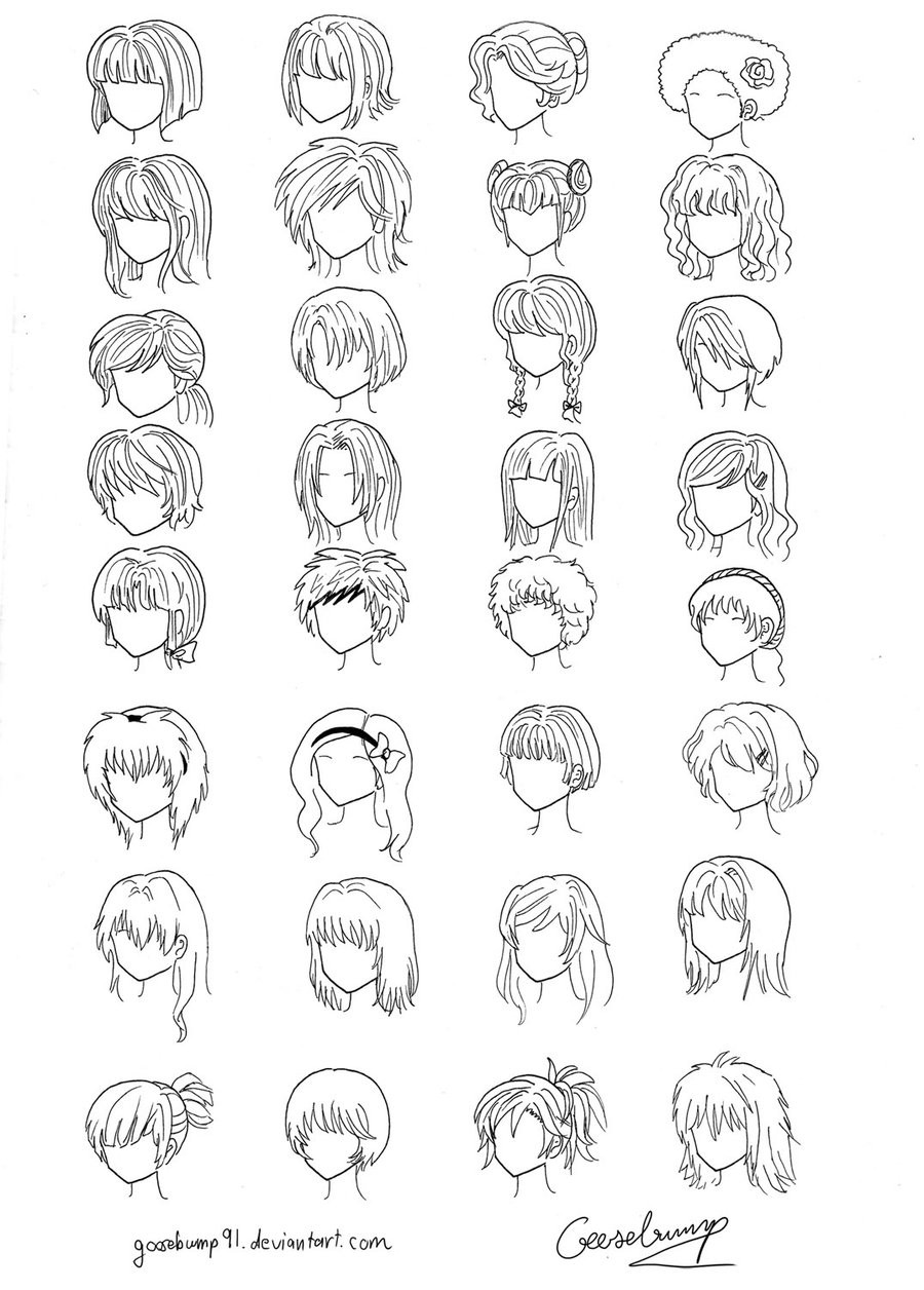 Female Anime Hairstyles
 How to Draw Manga step 1