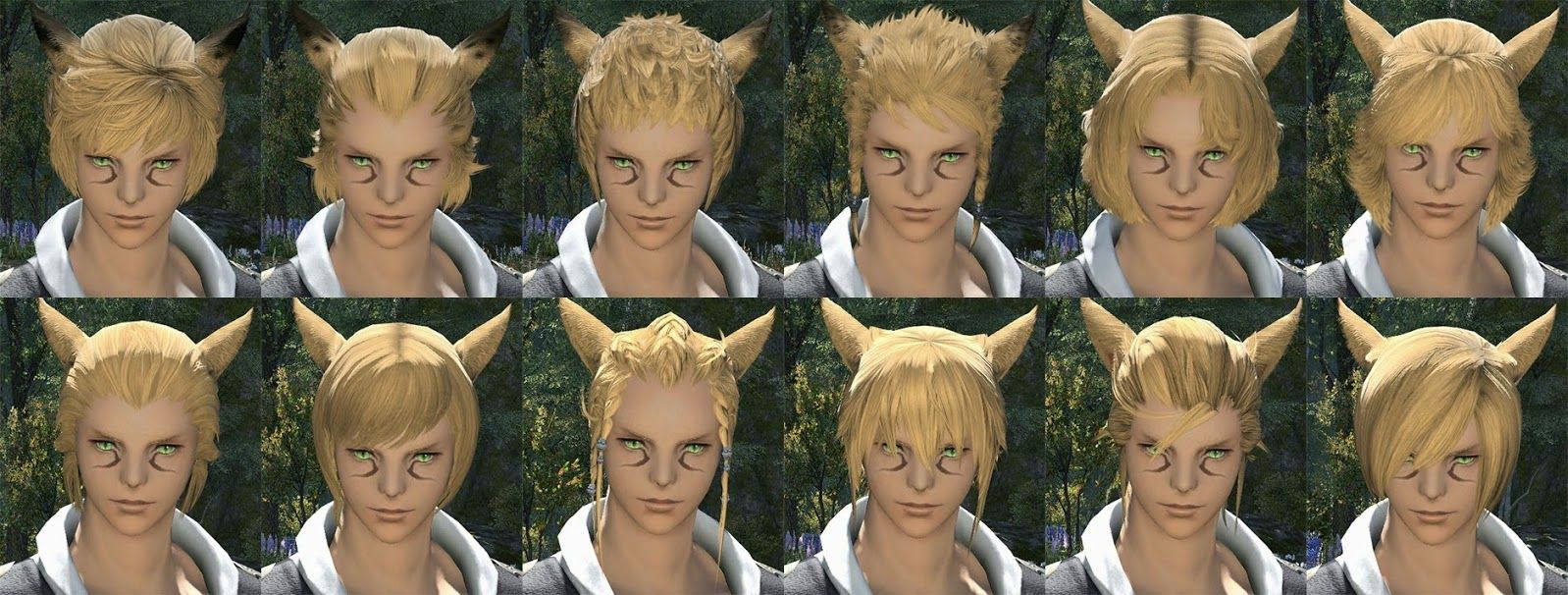 Ffxiv Male Hairstyles
 Miqo'te Male Hair 1598×606 With images