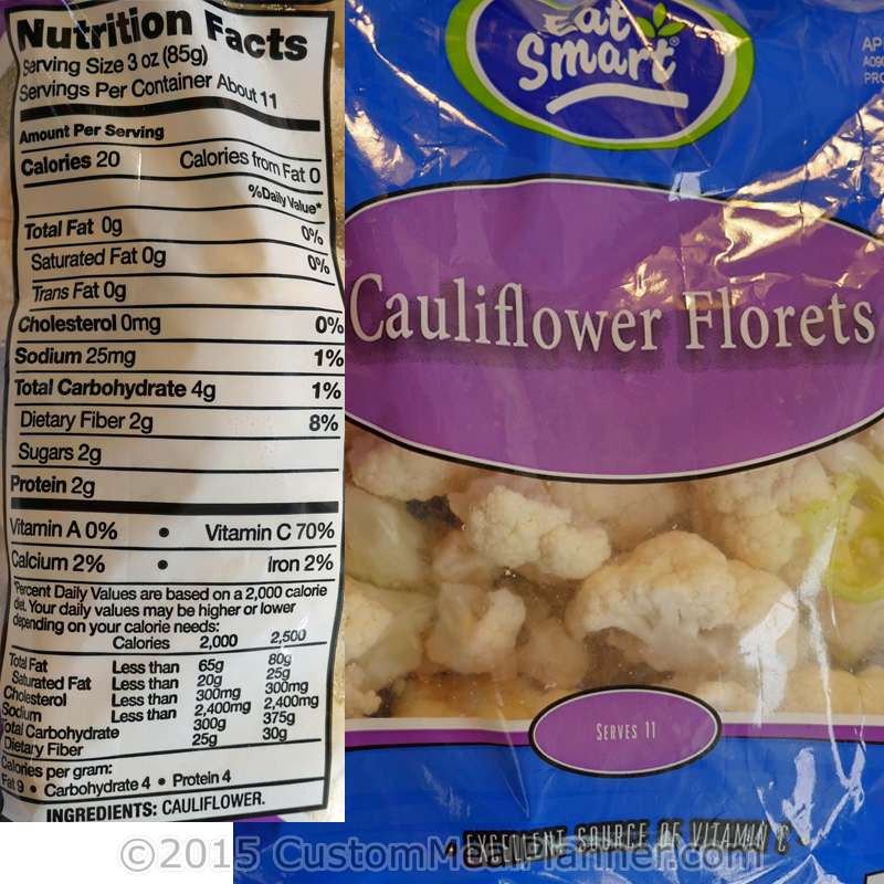 Fiber In Cauliflower
 Nutritional Information For Cauliflower
