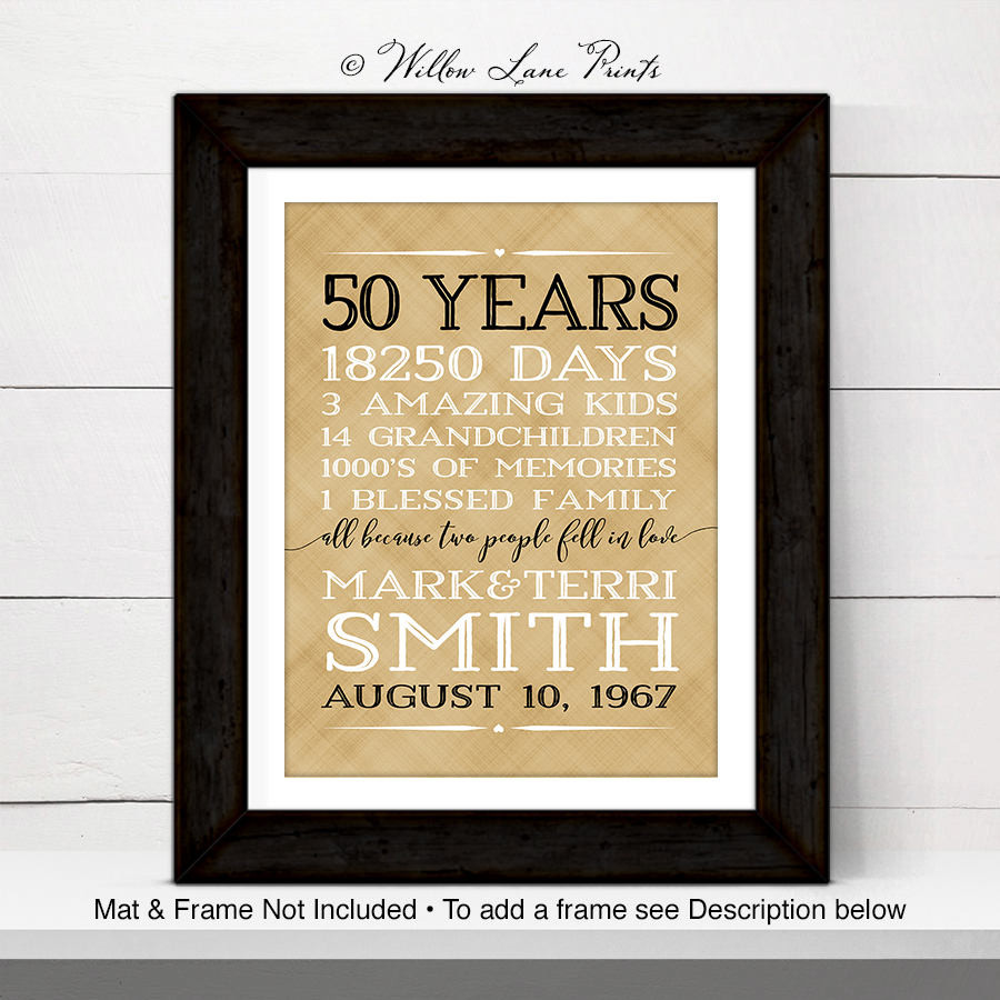 Fiftieth Anniversary Gift Ideas
 50th anniversary t ideas 50 year anniversary t for