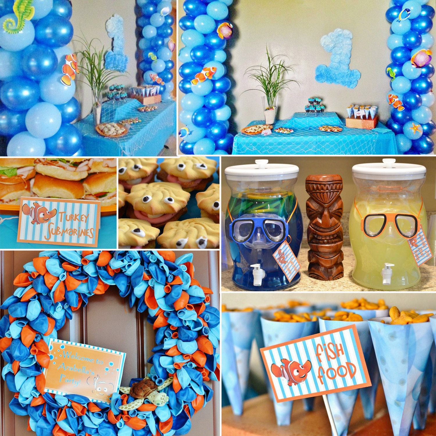Finding Nemo Birthday Decorations
 DIY Digital Customized Finding Nemo Party Pack Bundle $45