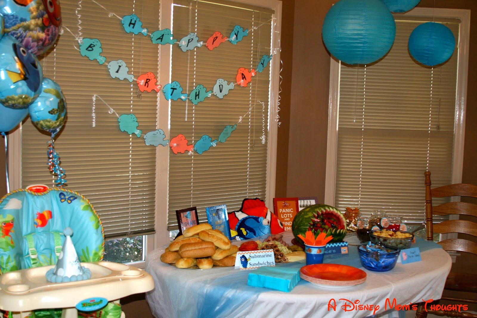 Finding Nemo Birthday Decorations
 Travel in the Ocean at a Nemo Birthday Party