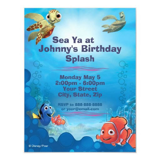 Finding Nemo Birthday Invitations
 Finding Nemo Birthday Invitation