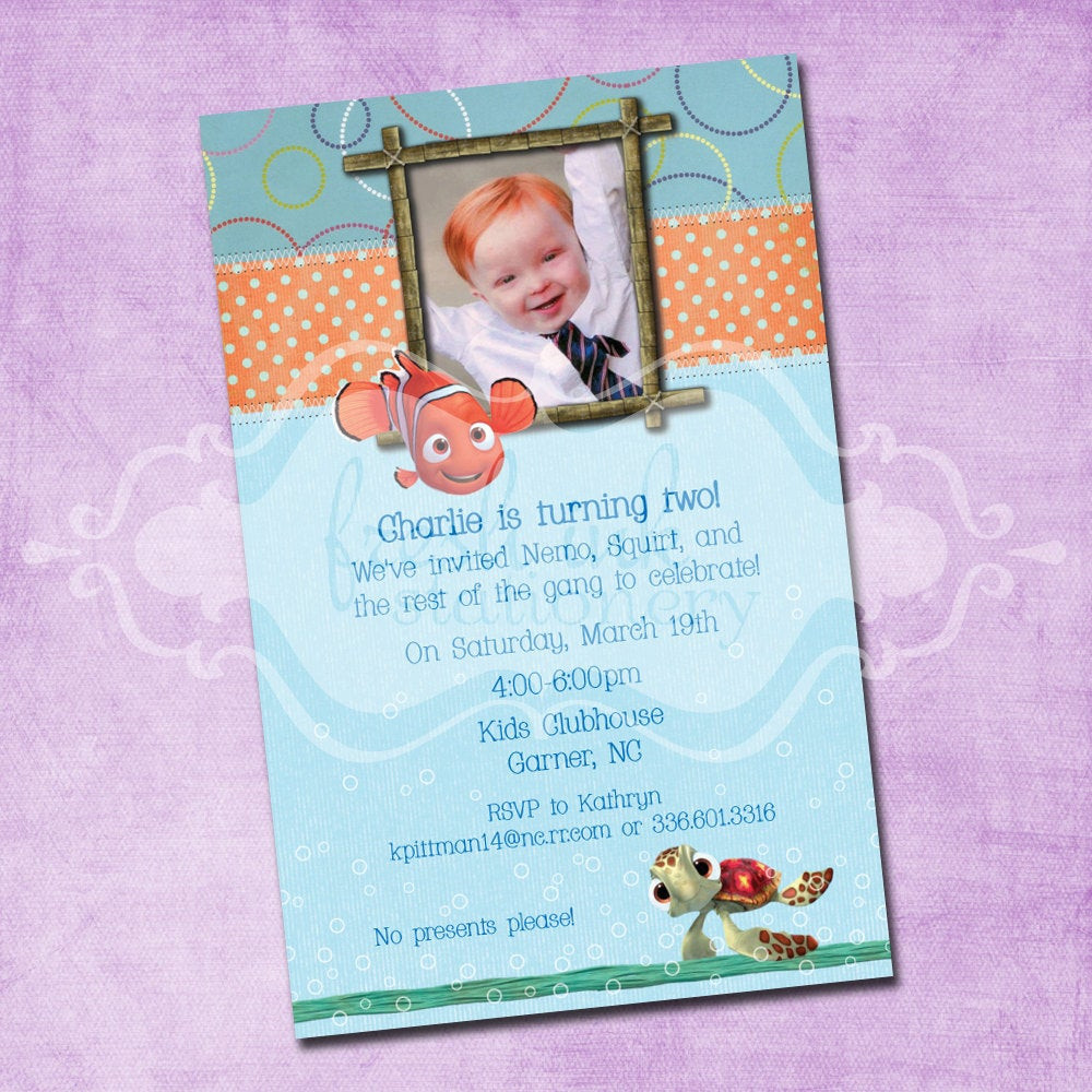 Finding Nemo Birthday Invitations
 Finding Nemo Birthday Invitation