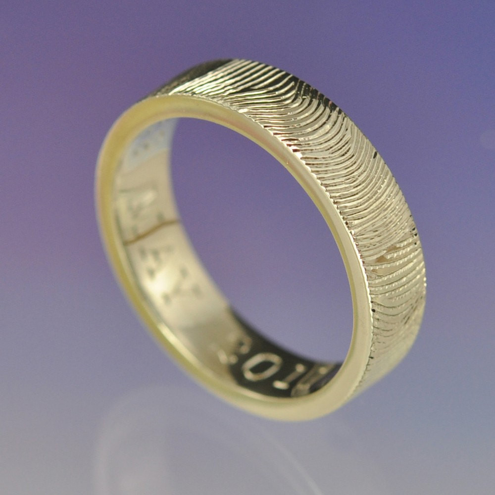 Fingerprint Wedding Rings
 Personalised Fingerprint Ring Custom wedding ring Your print