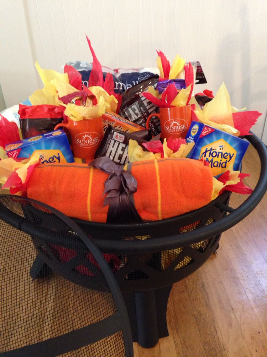 Fire Pit Gift Basket Ideas
 Fire pit s mores raffle Gift baskets Pinterest