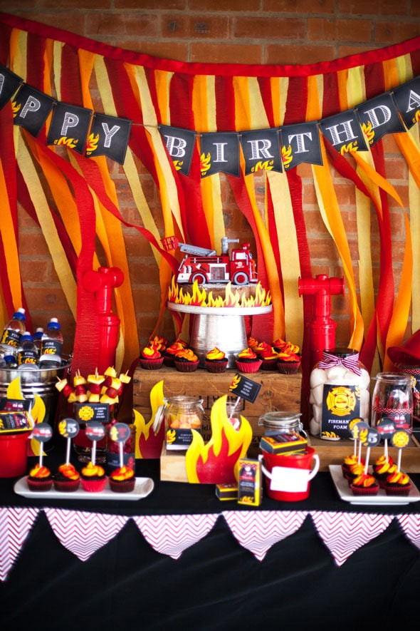 Firefighter Birthday Party Ideas
 Fireman Birthday Bash Firefighter Party Ideas Pretty