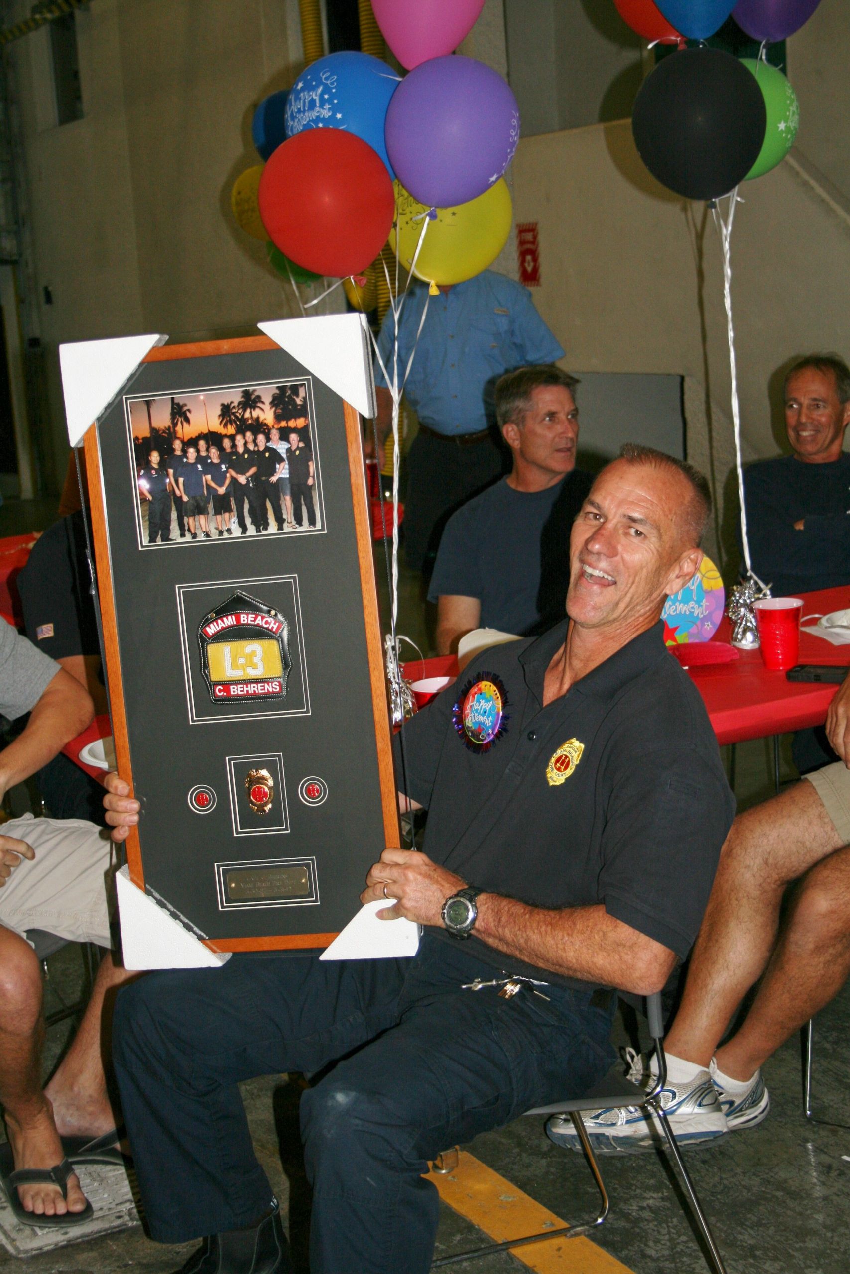Firefighter Retirement Party Ideas
 Firefighter receiving his Retirement frame which includes