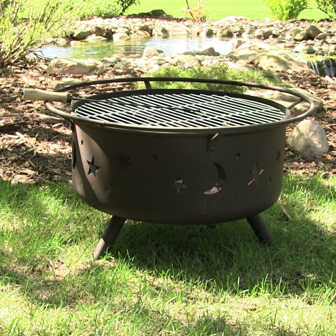 Firepit And Grill
 Fire Pit Grill Outdoor Backyard Patio Portable Wood