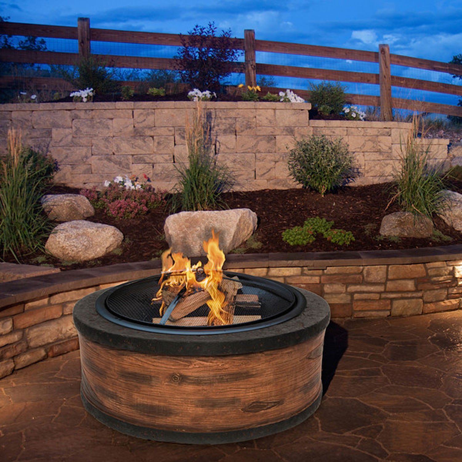 Fireplace Fire Pit
 Round Fire Pit Wood Burning Fireplace Outdoor Patio Garden