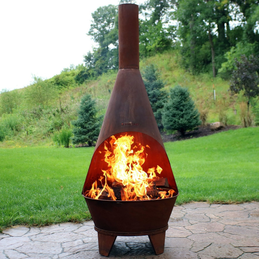 Fireplace Fire Pit
 Sunnydaze 6 Foot Rustic Chiminea Wood Burning Fire Pit