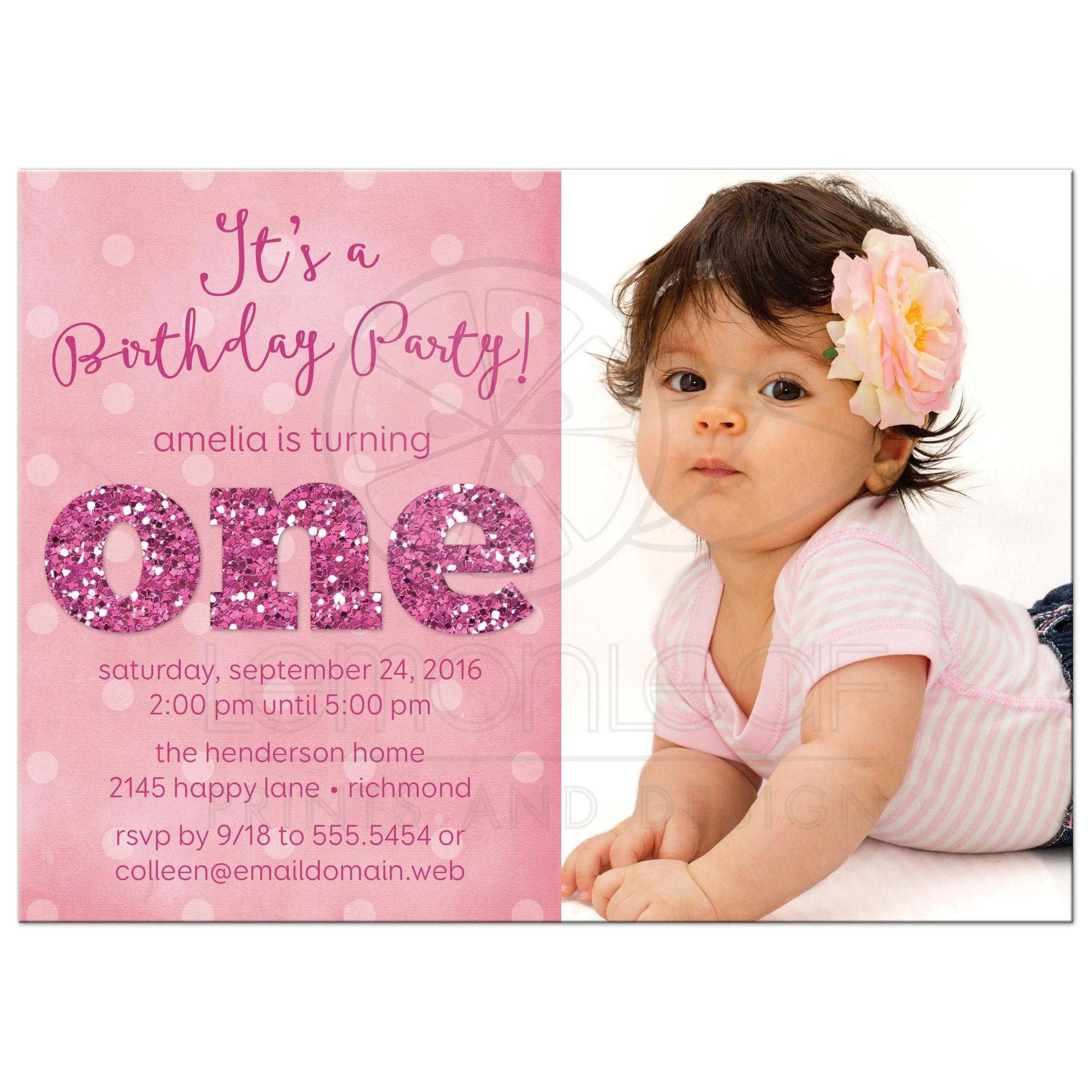 First Birthday Girl Invitations
 Ist Birthday Party Invitations Sparkle e