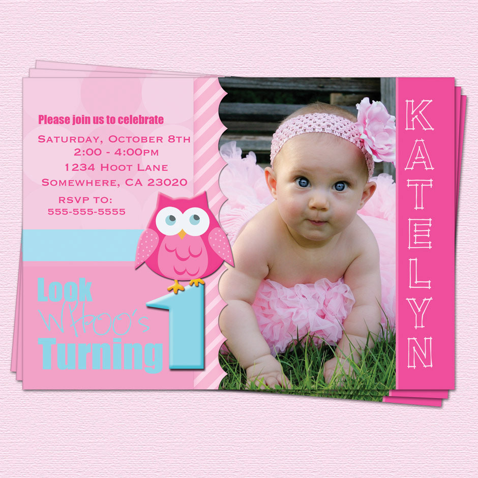 First Birthday Party Invitation Wording
 Owl 1st Birthday Invitations Ideas – Bagvania