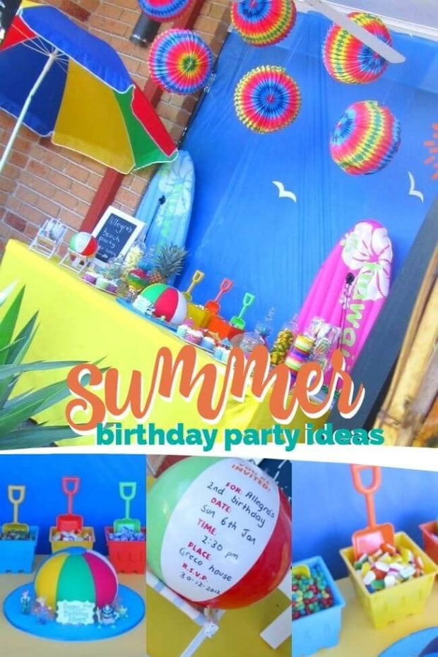 First Birthday Pool Party Ideas
 A Joint Summer Birthday Pool Party Spaceships and Laser