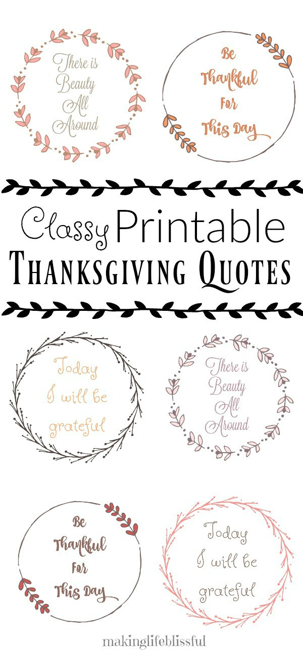 First Thanksgiving Quotes
 Printable PACK of Gratitude Wall Quotes