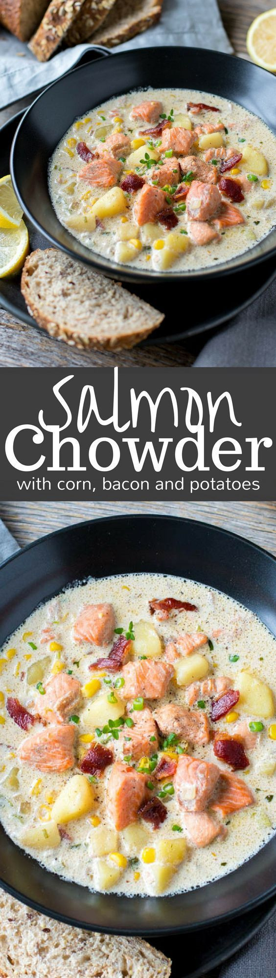 Fish Chowder Recipe With Bacon
 Salmon Chowder with potatoes bacon and corn an