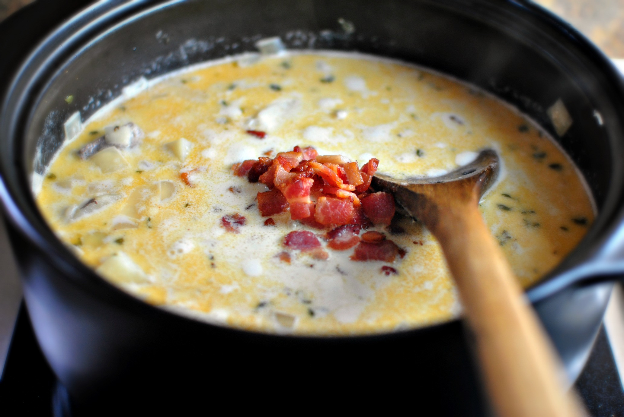 Fish Chowder Recipe With Bacon
 Simply Scratch Fish Chowder Old Bay Sourdough Croutons