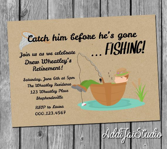 Fishing Retirement Party Ideas
 Gone Fishing Retirement party invitation printable 5x7 4x6