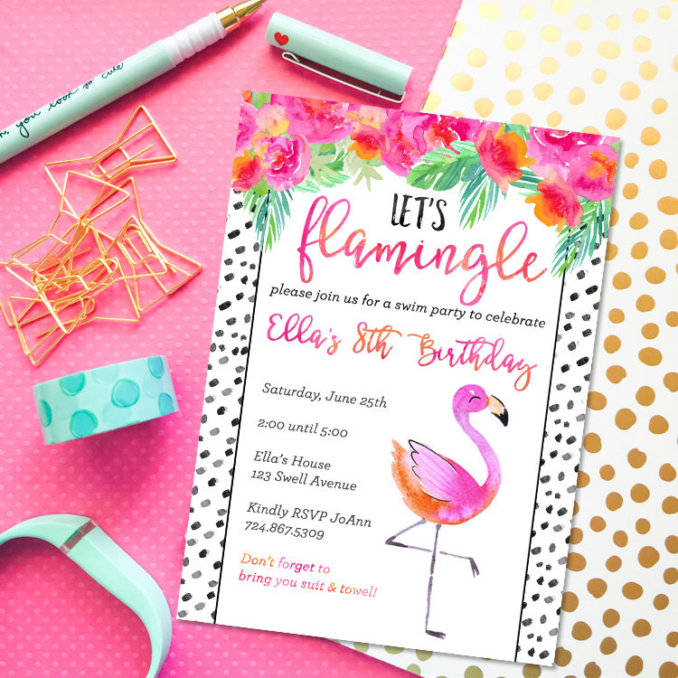 Flamingo Birthday Invitations
 Flamingo Party Invitation Flamingo Let s Flamingle