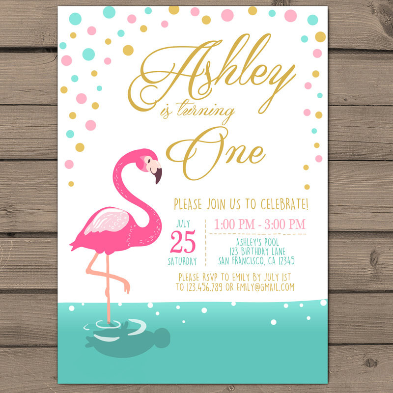 Flamingo Birthday Invitations
 Flamingo party invitation Flamingo birthday invitation