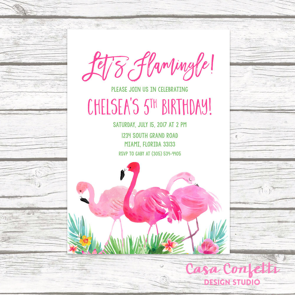 Flamingo Birthday Invitations
 Flamingo Invitation Let s Flamingle Invitation Flamingo