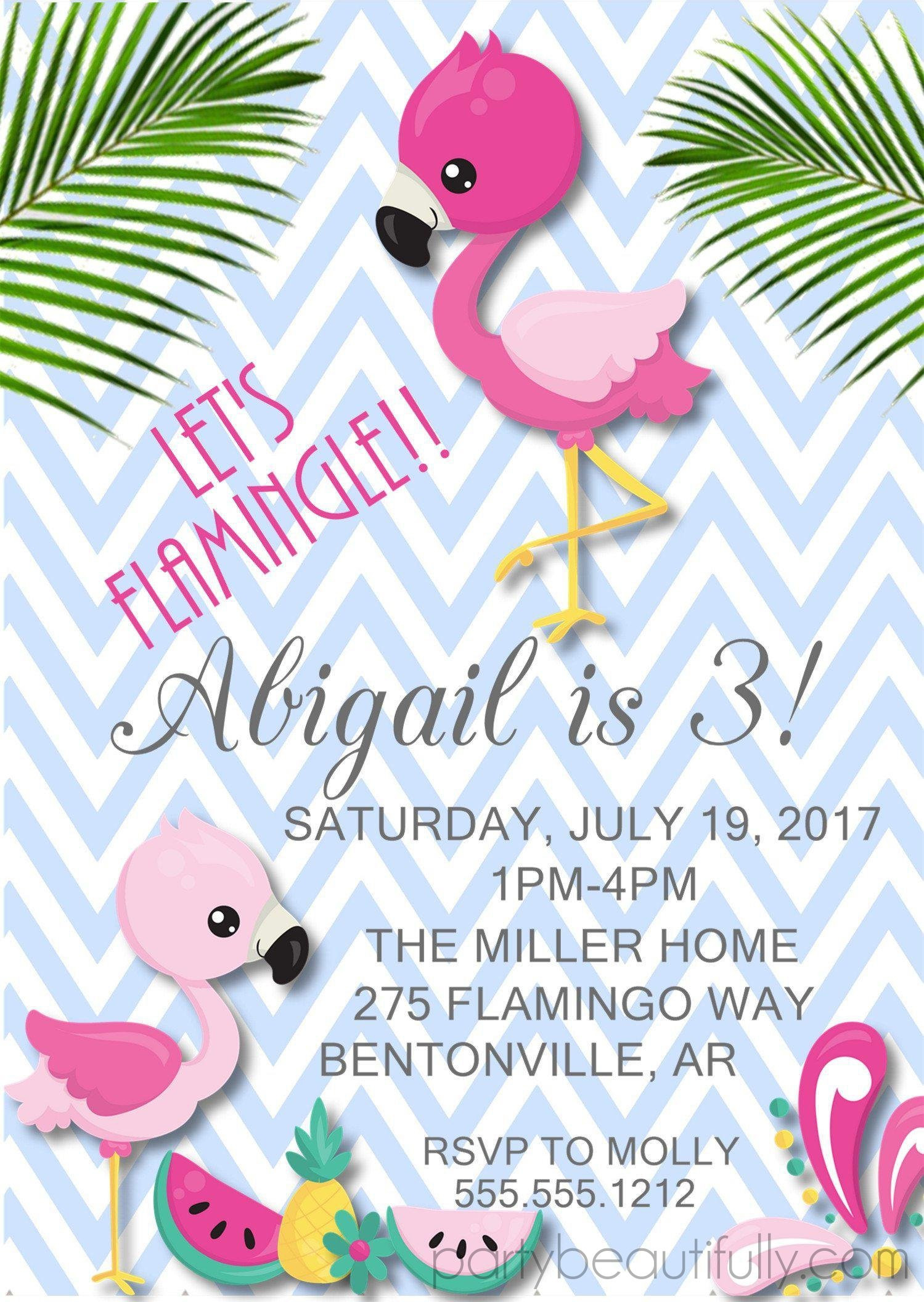 Flamingo Birthday Invitations
 Flamingo Birthday Party Invitations – Party Beautifully