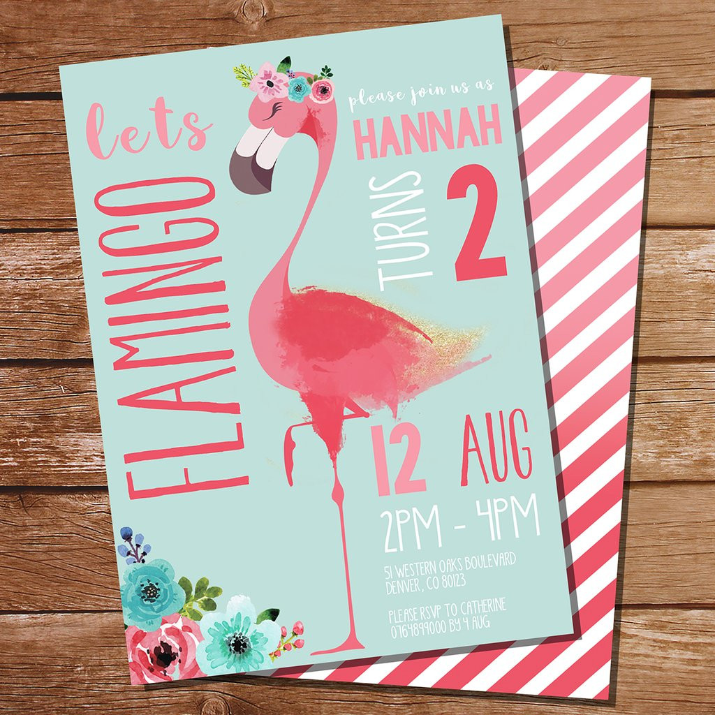 Flamingo Birthday Invitations
 Flamingo Birthday Party Invitation Flamingo Party