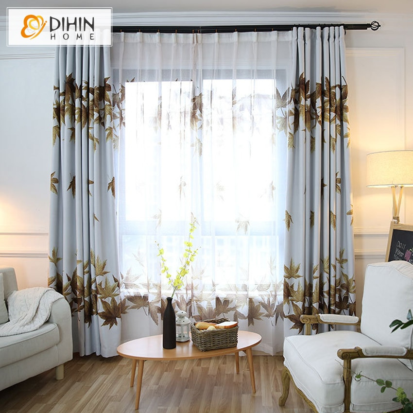 Floral Curtains For Living Room
 DIHIN HOME Garden Style Window Blackout Floral Curtain For