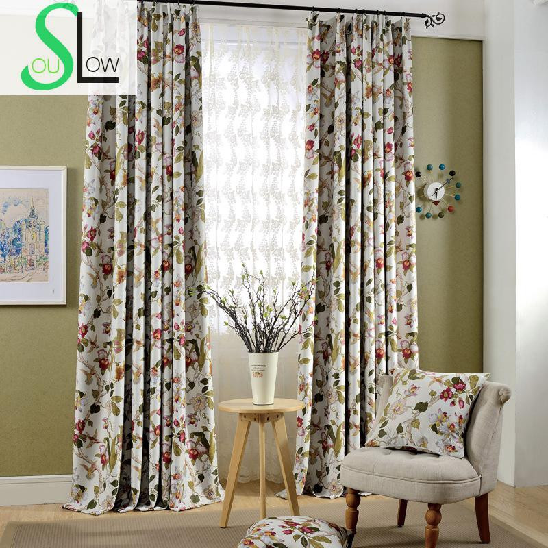 Floral Curtains For Living Room
 Luxury Floral Printed Curtains Europe Style Quality Window