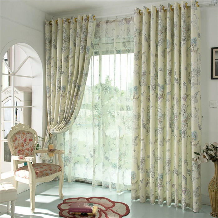 Floral Curtains For Living Room
 2017 Light Green Floral Pattern Curtains For Living Room