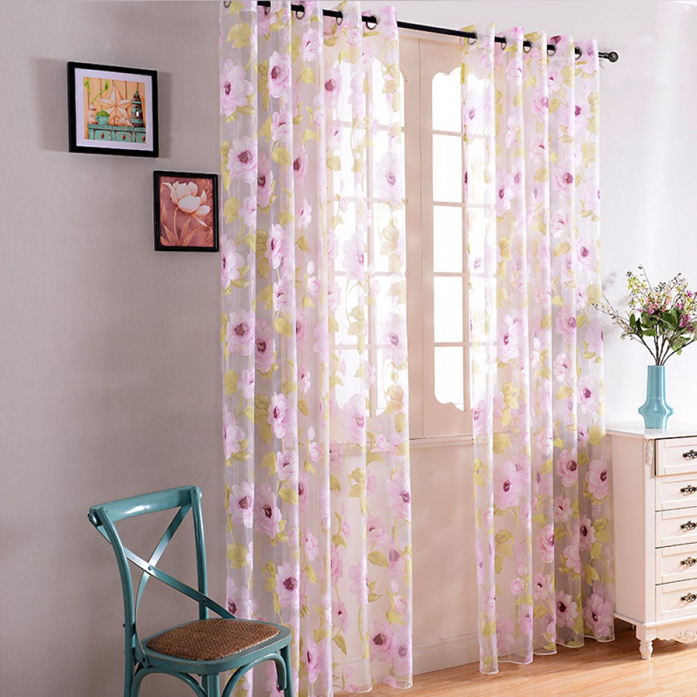 Floral Curtains For Living Room
 Elegant Floral Sheer Curtains