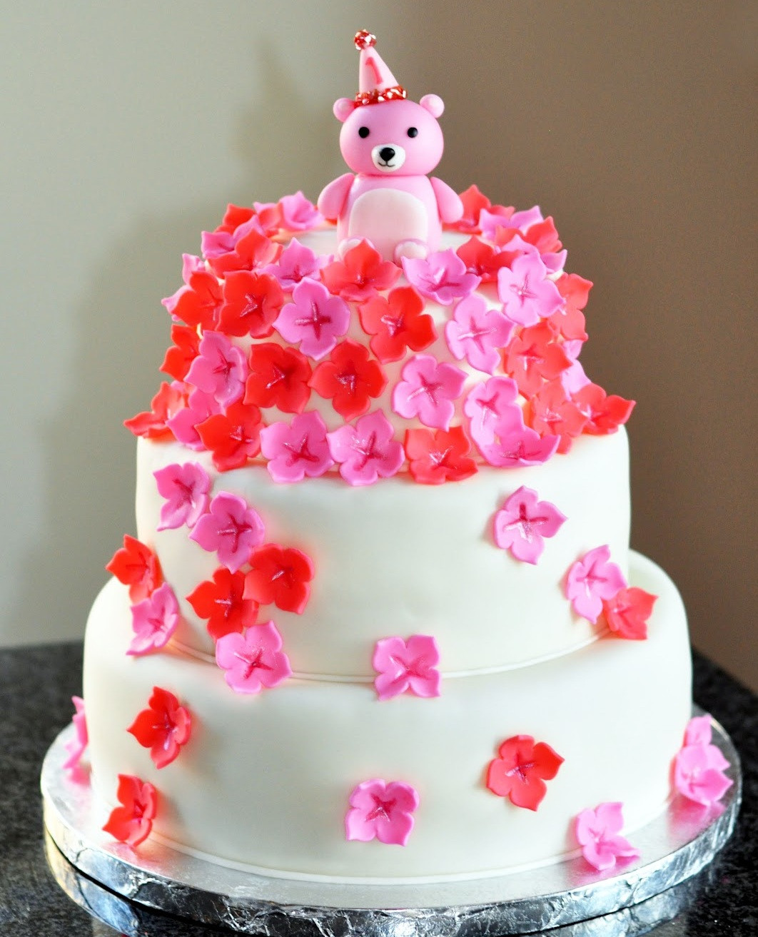 Flower Birthday Cakes
 Sweet Kat s Creations Teddy Bear Flower Cake